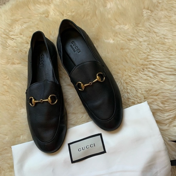 GUCCI Brixton Horsebit Black Leather Foldable Mules Blogger Favorite Loafers 36 - Picture 3 of 14